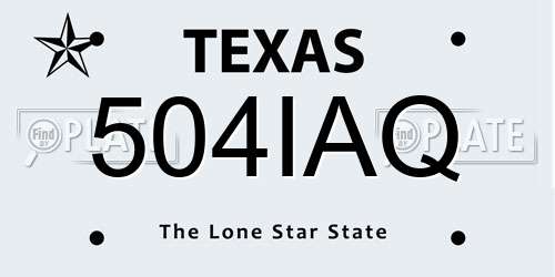 504IAQ Texas License Plate