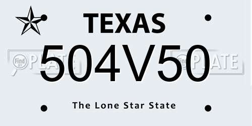 504V50 Texas License Plate