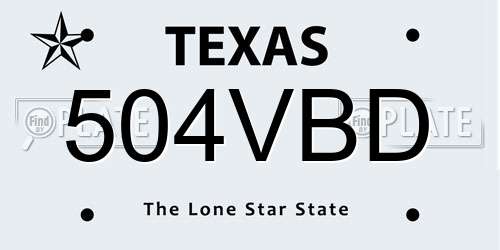 504VBD Texas License Plate