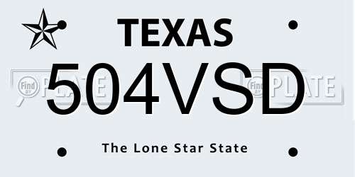 504VSD Texas License Plate
