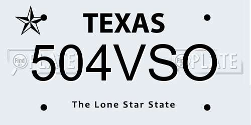 504VSO Texas License Plate