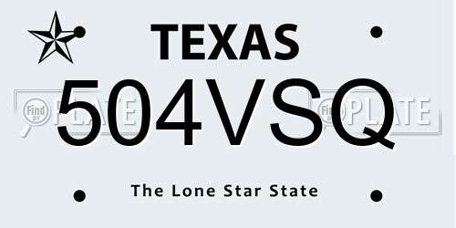 504VSQ Texas License Plate