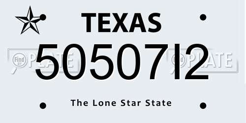 50507I2 Texas License Plate