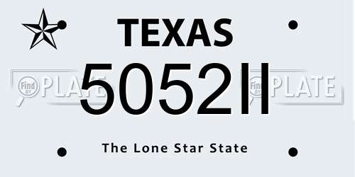 5052II Texas License Plate