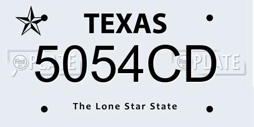 5054CD Texas License Plate