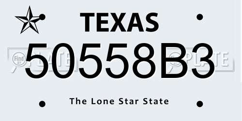 50558B3 Texas License Plate