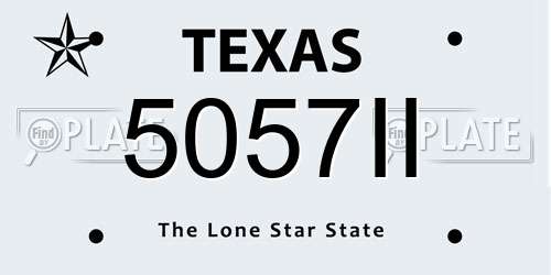 5057II Texas License Plate