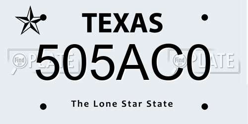 505AC0 Texas License Plate