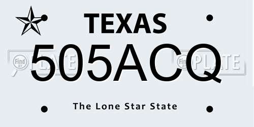 505ACQ Texas License Plate