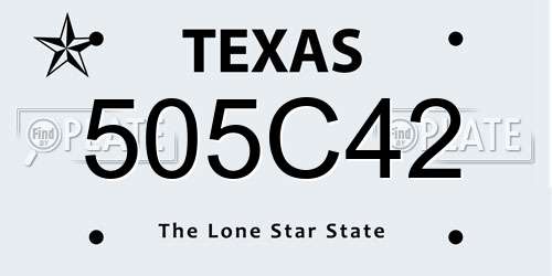 505C42 Texas License Plate