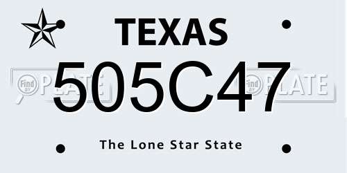 505C47 Texas License Plate