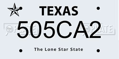 505CA2 Texas License Plate