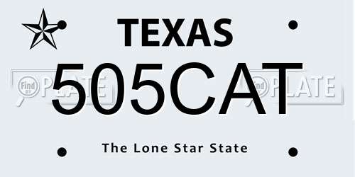 505CAT Texas License Plate