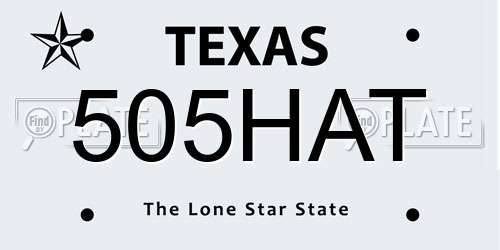 505HAT Texas License Plate