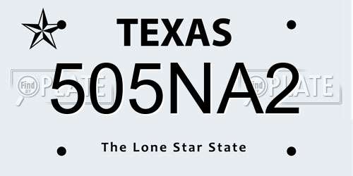 505NA2 Texas License Plate