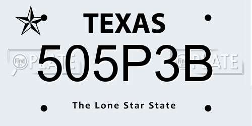 505P3B Texas License Plate