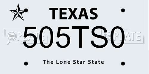 505TS0 Texas License Plate