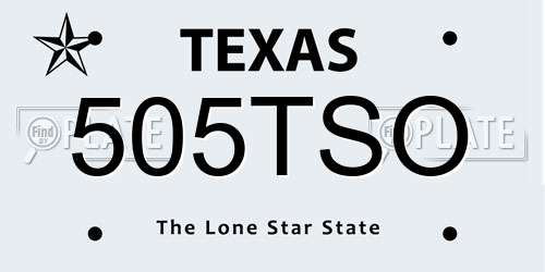 505TSO Texas License Plate
