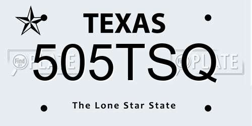 505TSQ Texas License Plate