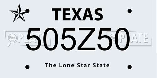 505Z50 Texas License Plate
