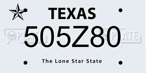 505Z80 Texas License Plate