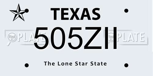 505ZII Texas License Plate