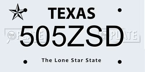 505ZSD Texas License Plate
