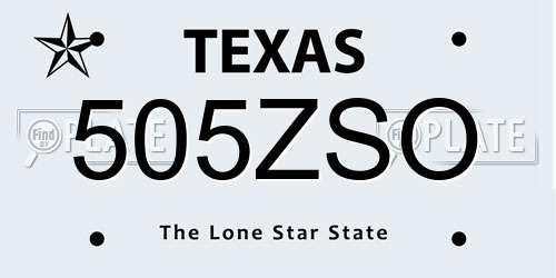 505ZSO Texas License Plate