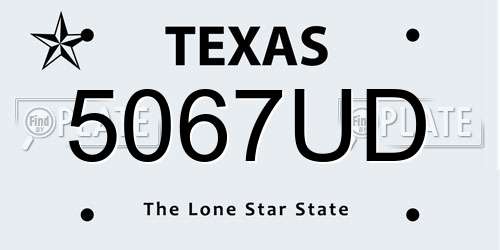 5067UD Texas License Plate