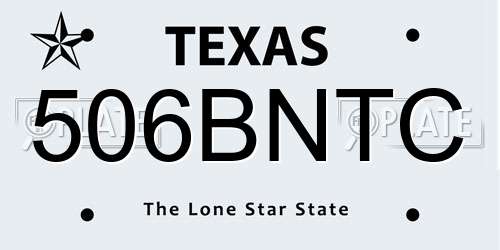 506BNTC Texas License Plate