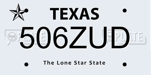 506ZUD Texas License Plate
