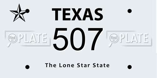 507 Texas License Plate