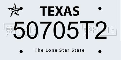 50705T2 Texas License Plate