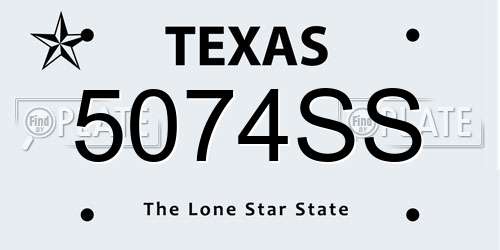 5074SS Texas License Plate