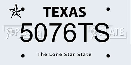 5076TS Texas License Plate