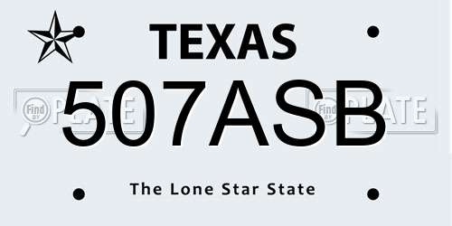 507ASB Texas License Plate