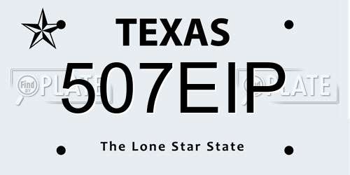 507EIP Texas License Plate