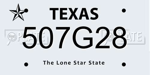 507G28 Texas License Plate