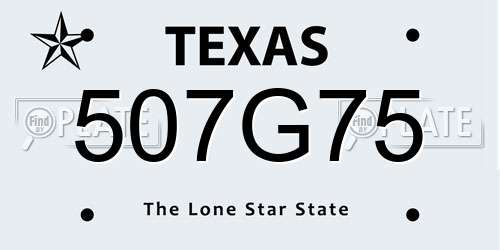 507G75 Texas License Plate