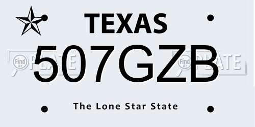 507GZB Texas License Plate