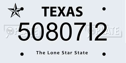 50807I2 Texas License Plate