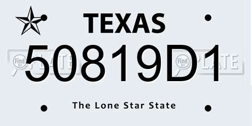 50819D1 Texas License Plate