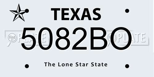 5082BO Texas License Plate