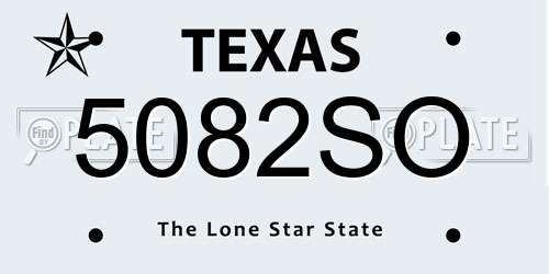 5082SO Texas License Plate