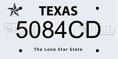 5084CD Texas License Plate