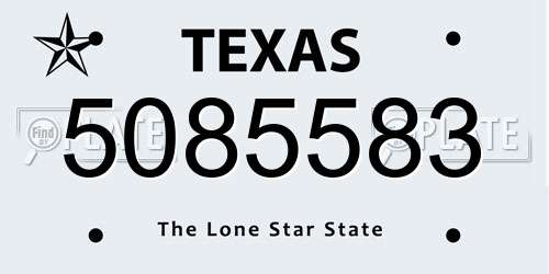 5085583 Texas License Plate