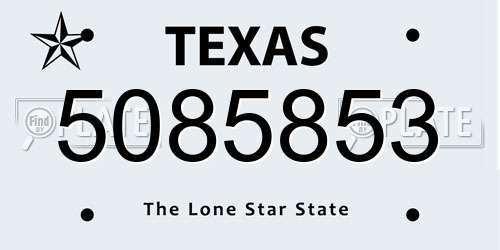 5085853 Texas License Plate