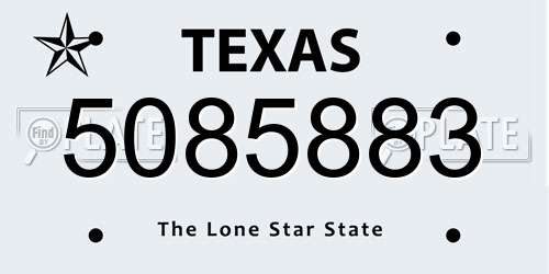 5085883 Texas License Plate