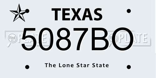 5087BO Texas License Plate