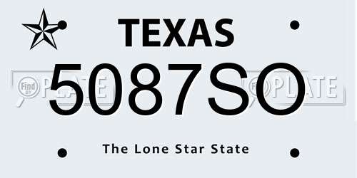 5087SO Texas License Plate